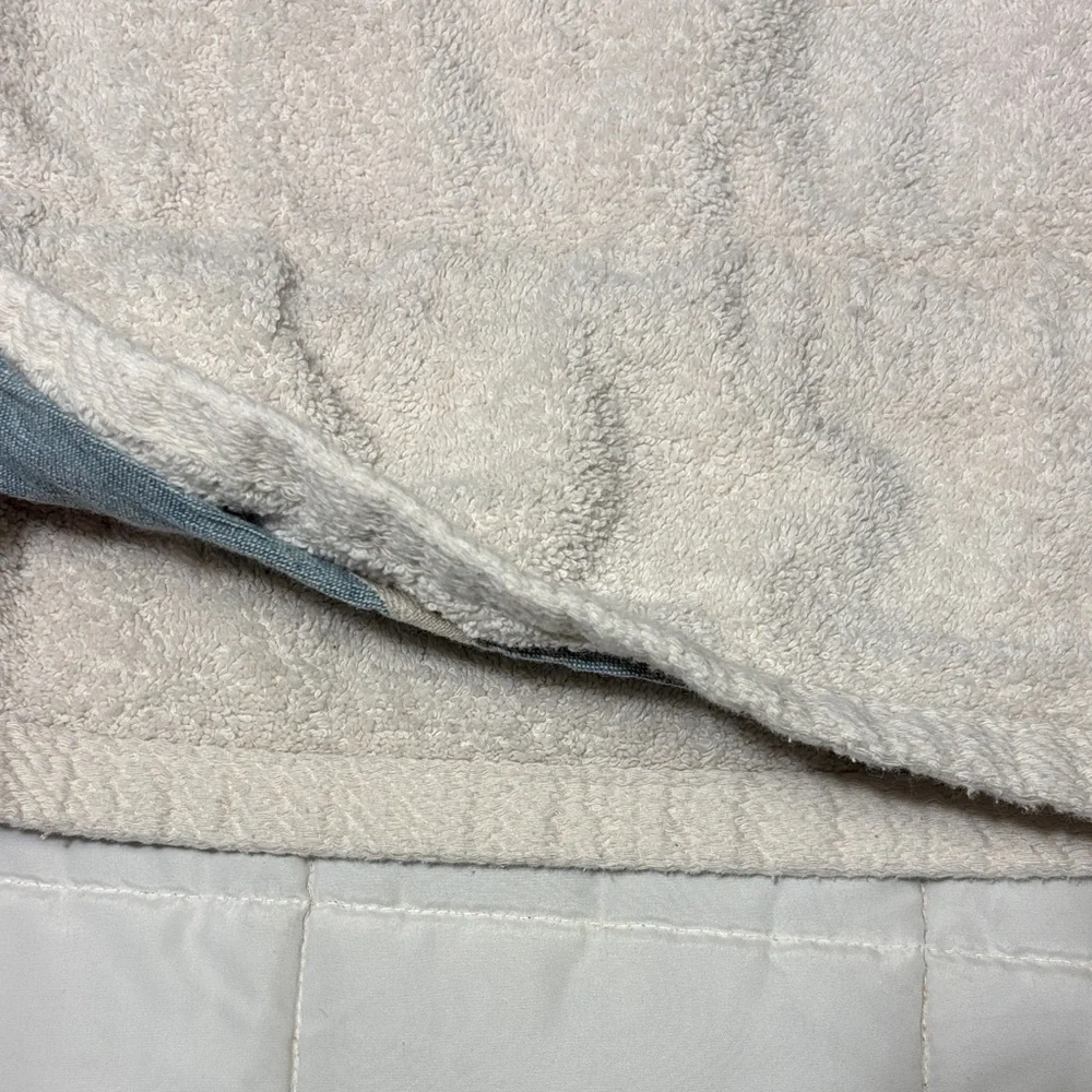 Vintage Towel Set Eco-ordinates Blue and Cream Bathroom 100% Cotton USA